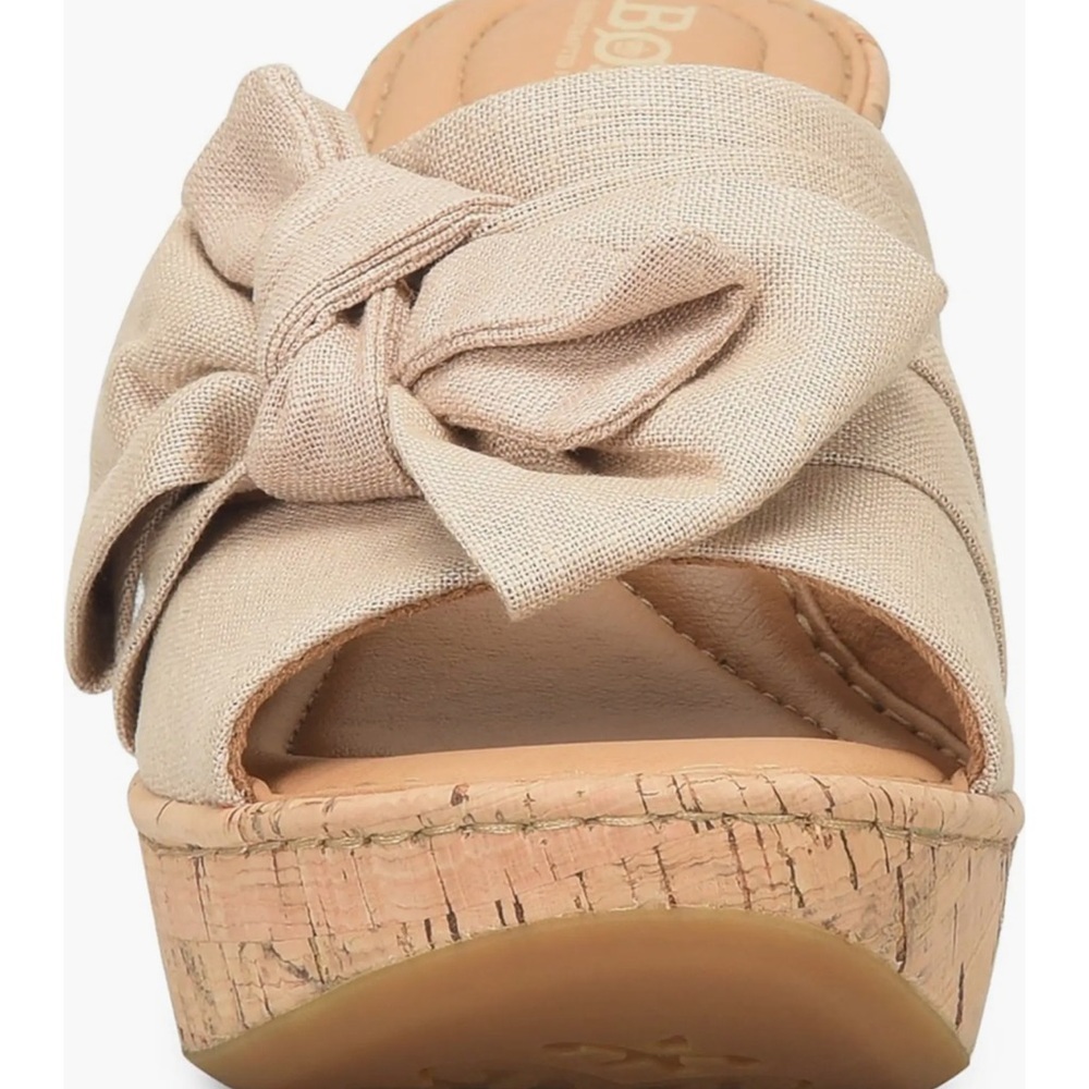 🌸BORN🌸 Cami Wedge Platform Sandal Natural Fabric Size: 11 - Picture 3 of 11